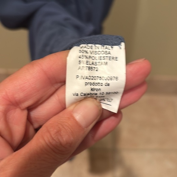 Elegant Blue Ruffle Sleeve Dress. It's made in Italy - Picture 6 of 6